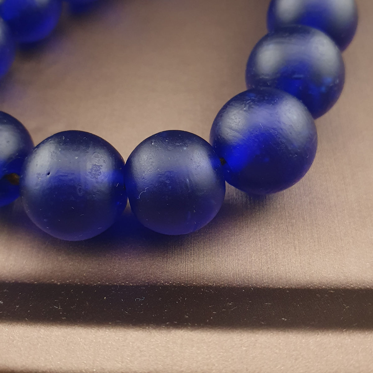 Antique Cobalt Blue African Glass Beads Necklace Strands