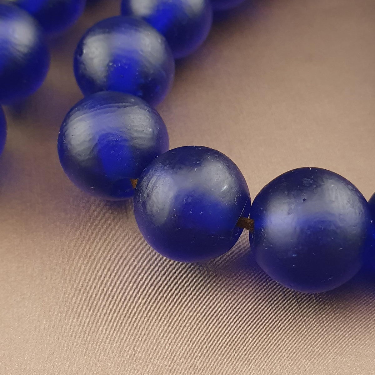 Antique Cobalt Blue African Glass Beads Necklace Strands