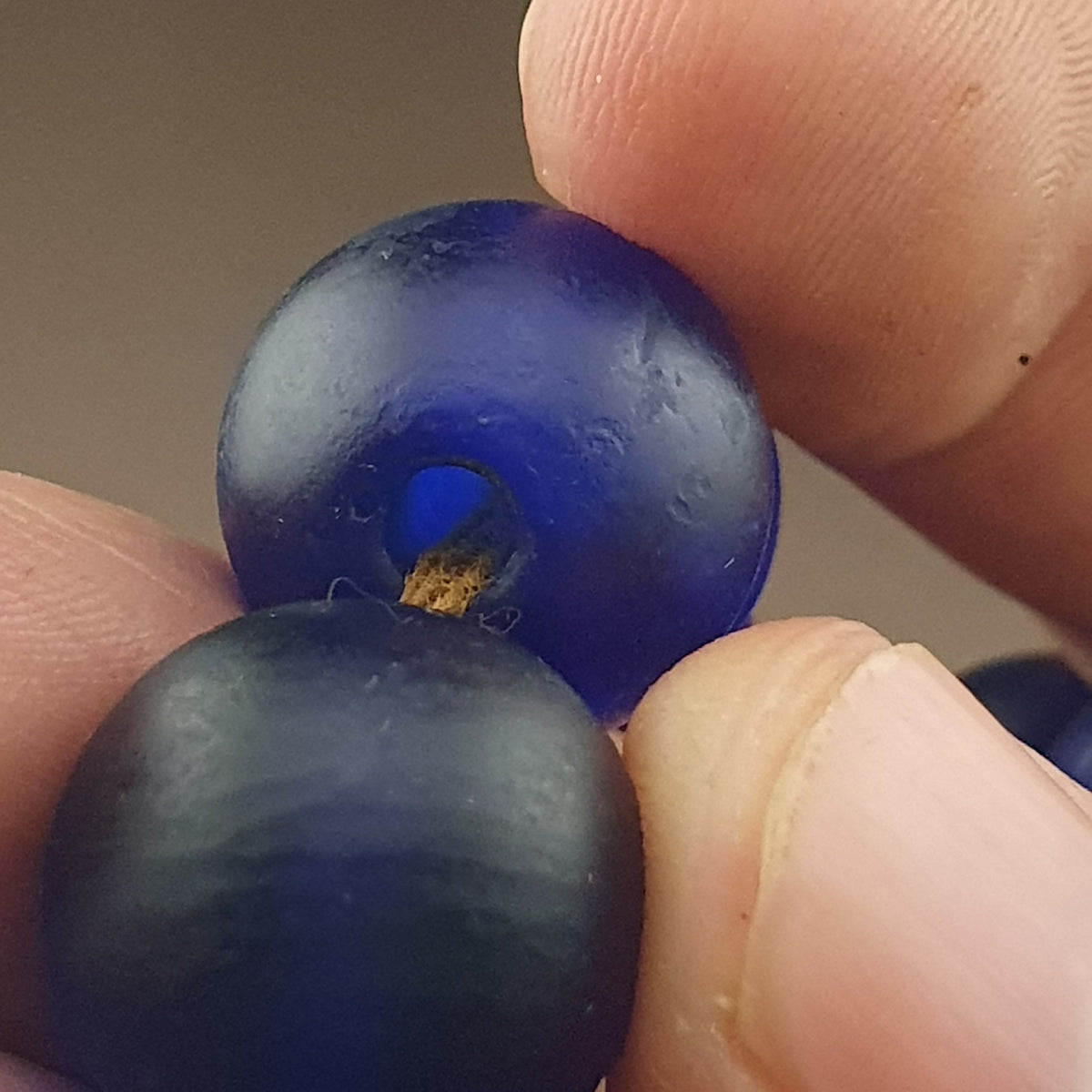 Antique Cobalt Blue African Glass Beads Necklace Strands