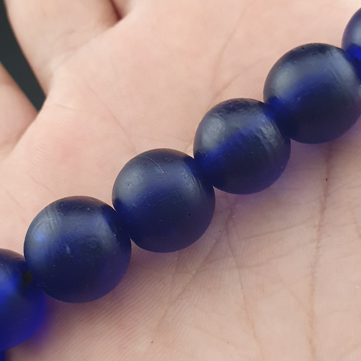 Antique Cobalt Blue African Glass Beads Necklace Strands