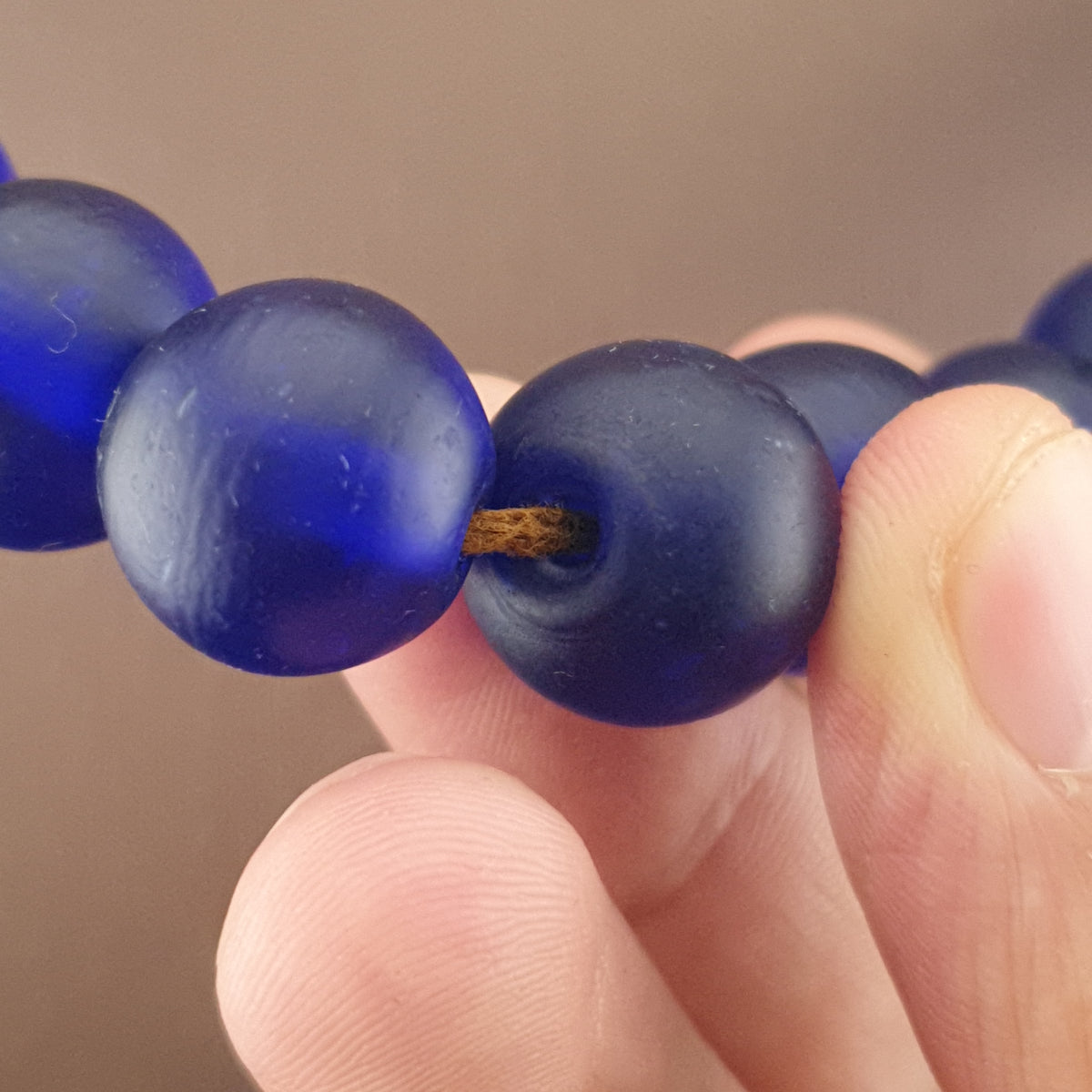 Antique Cobalt Blue African Glass Beads Necklace Strands