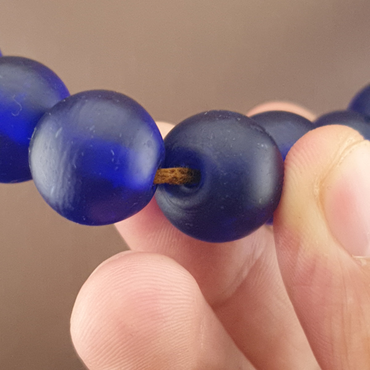 Antique Cobalt Blue African Glass Beads Necklace Strands