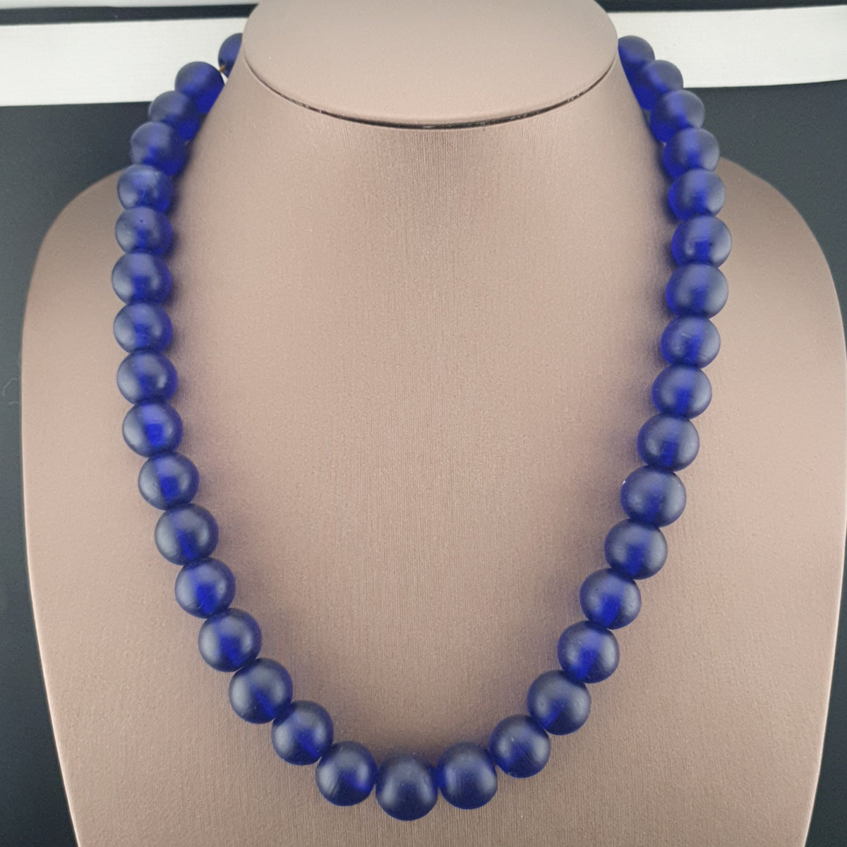 Antique Cobalt Blue African Glass Beads Necklace Strands