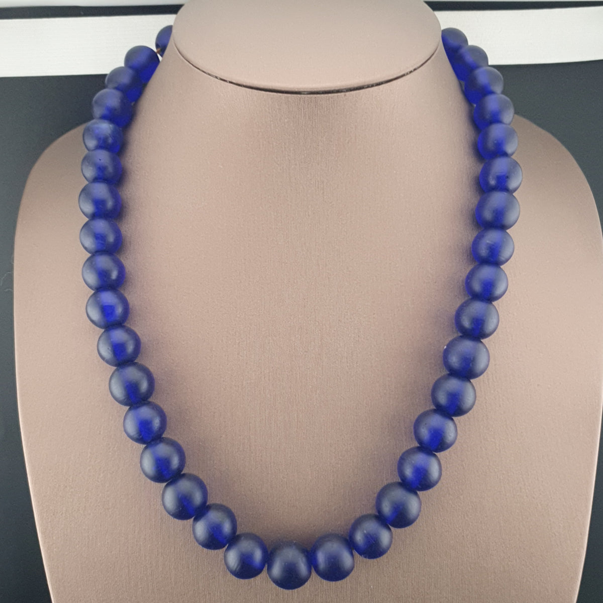 Antique Cobalt Blue African Glass Beads Necklace Strands