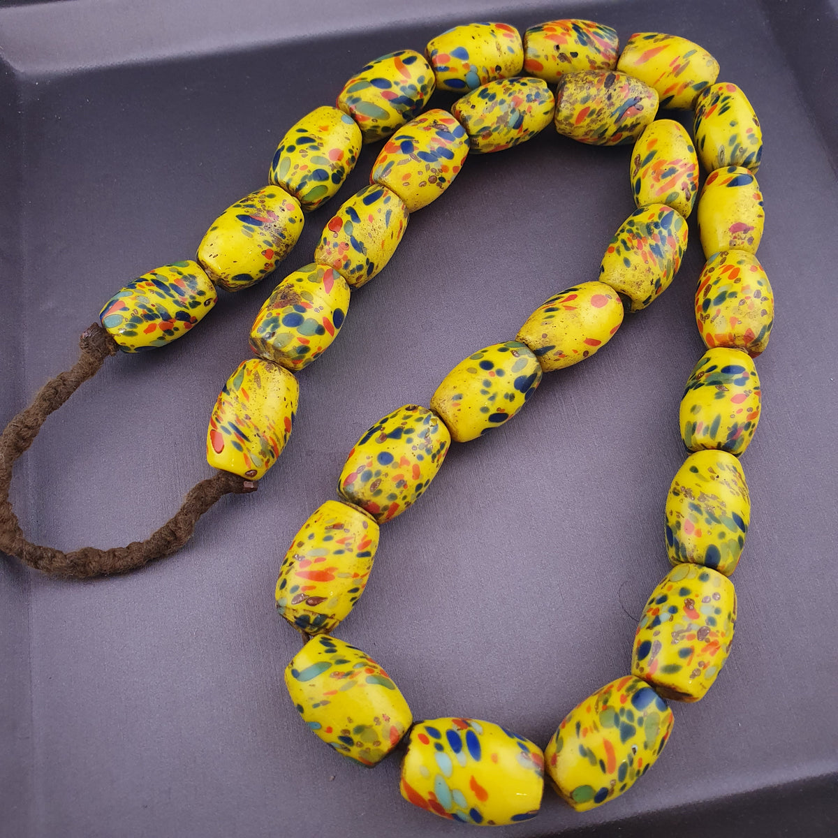 Antique Venetian Style Millefiori Glass beads Necklace Strands 22 inches