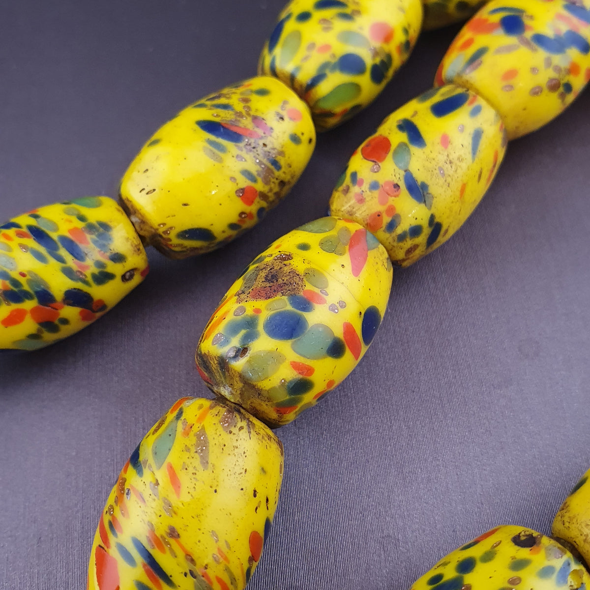 Antique Venetian Style Millefiori Glass beads Necklace Strands 22 inches