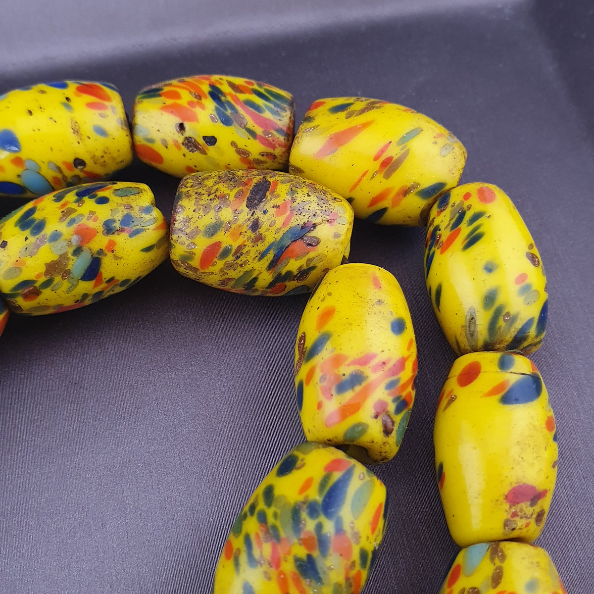 Antique Venetian Style Millefiori Glass beads Necklace Strands 22 inches