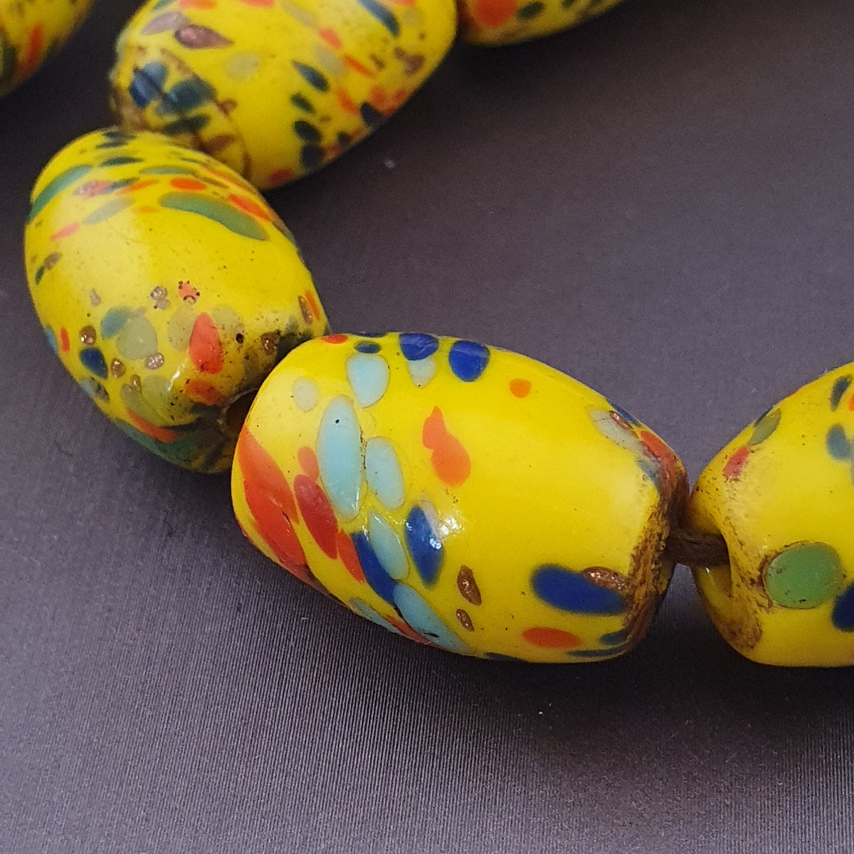 Antique Venetian Style Millefiori Glass beads Necklace Strands 22 inches