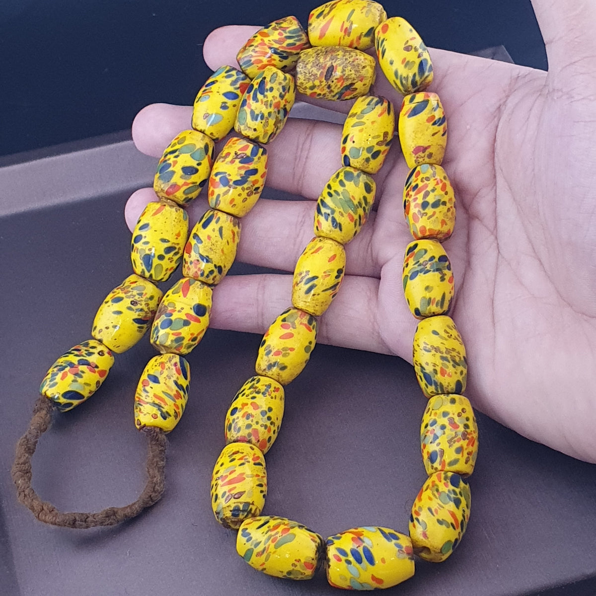 Antique Venetian Style Millefiori Glass beads Necklace Strands 22 inches