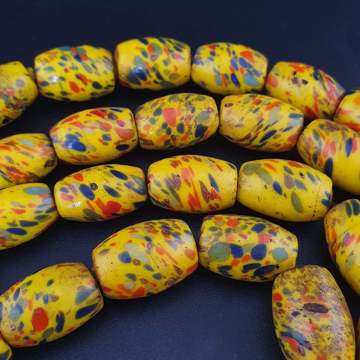 Antique Venetian Style Millefiori Glass beads Necklace Strands 22 inches