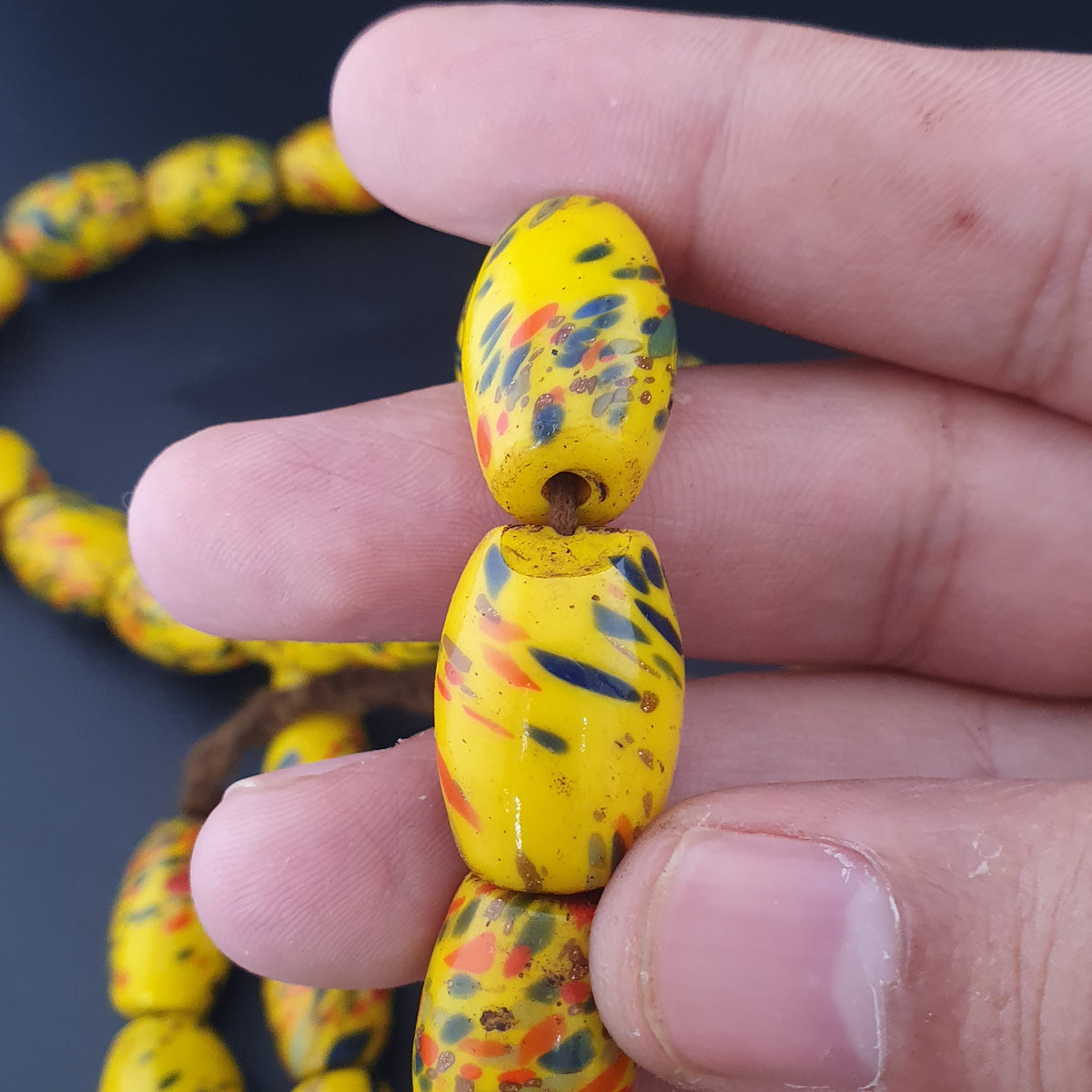 Antique Venetian Style Millefiori Glass beads Necklace Strands 22 inches