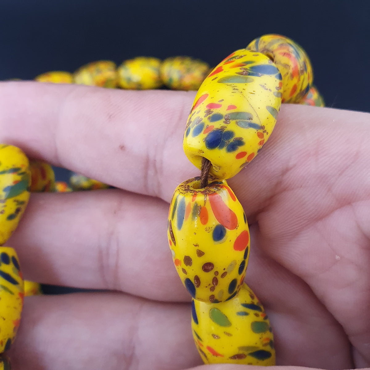 Antique Venetian Style Millefiori Glass beads Necklace Strands 22 inches
