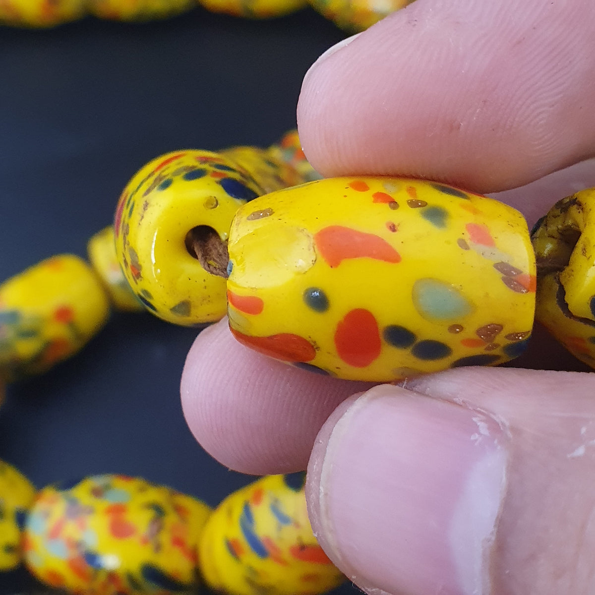Antique Venetian Style Millefiori Glass beads Necklace Strands 22 inches