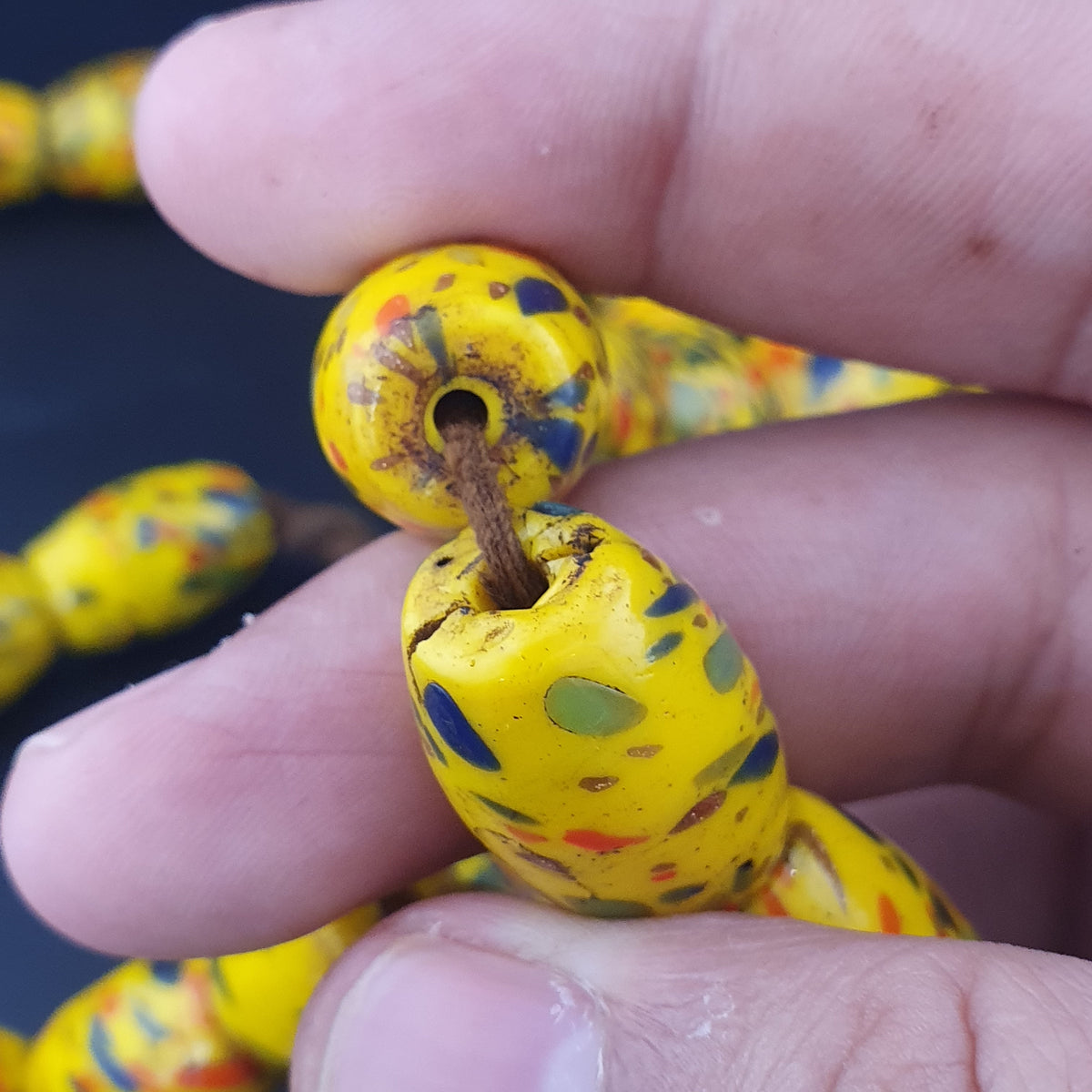 Antique Venetian Style Millefiori Glass beads Necklace Strands 22 inches