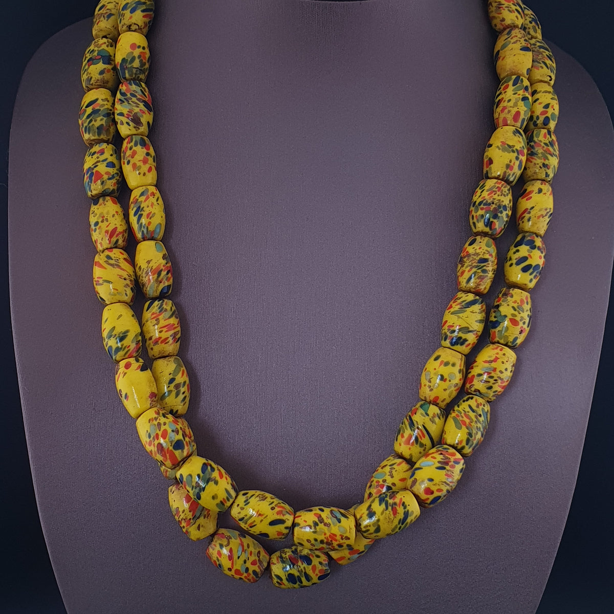 Antique Venetian Style Millefiori Glass beads Necklace Strands 22 inches