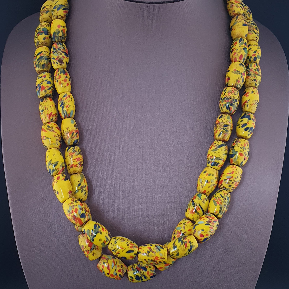 Antique Venetian Style Millefiori Glass beads Necklace Strands 22 inches