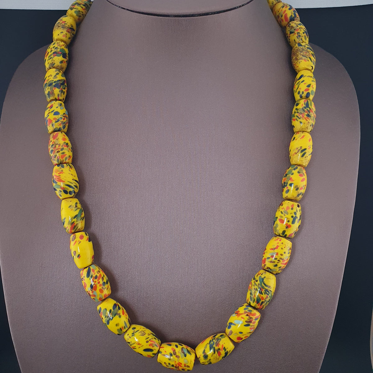 Antique Venetian Style Millefiori Glass beads Necklace Strands 22 inches