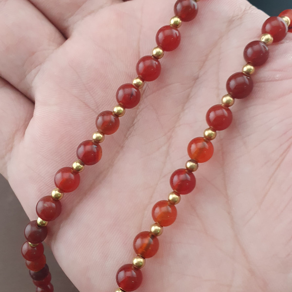 Collier avec perles d'agate cornaline vintage et pendentif Pumtek Pyu