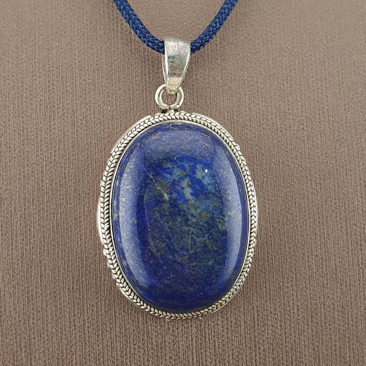 Pendentif vintage en argent sterling 925 avec lapis-lazuli
