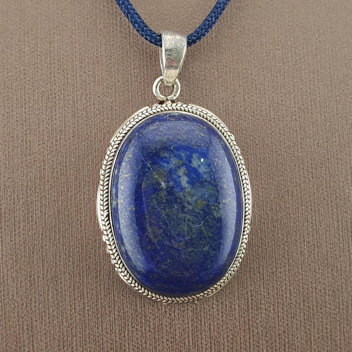 Pendentif vintage en argent sterling 925 avec lapis-lazuli