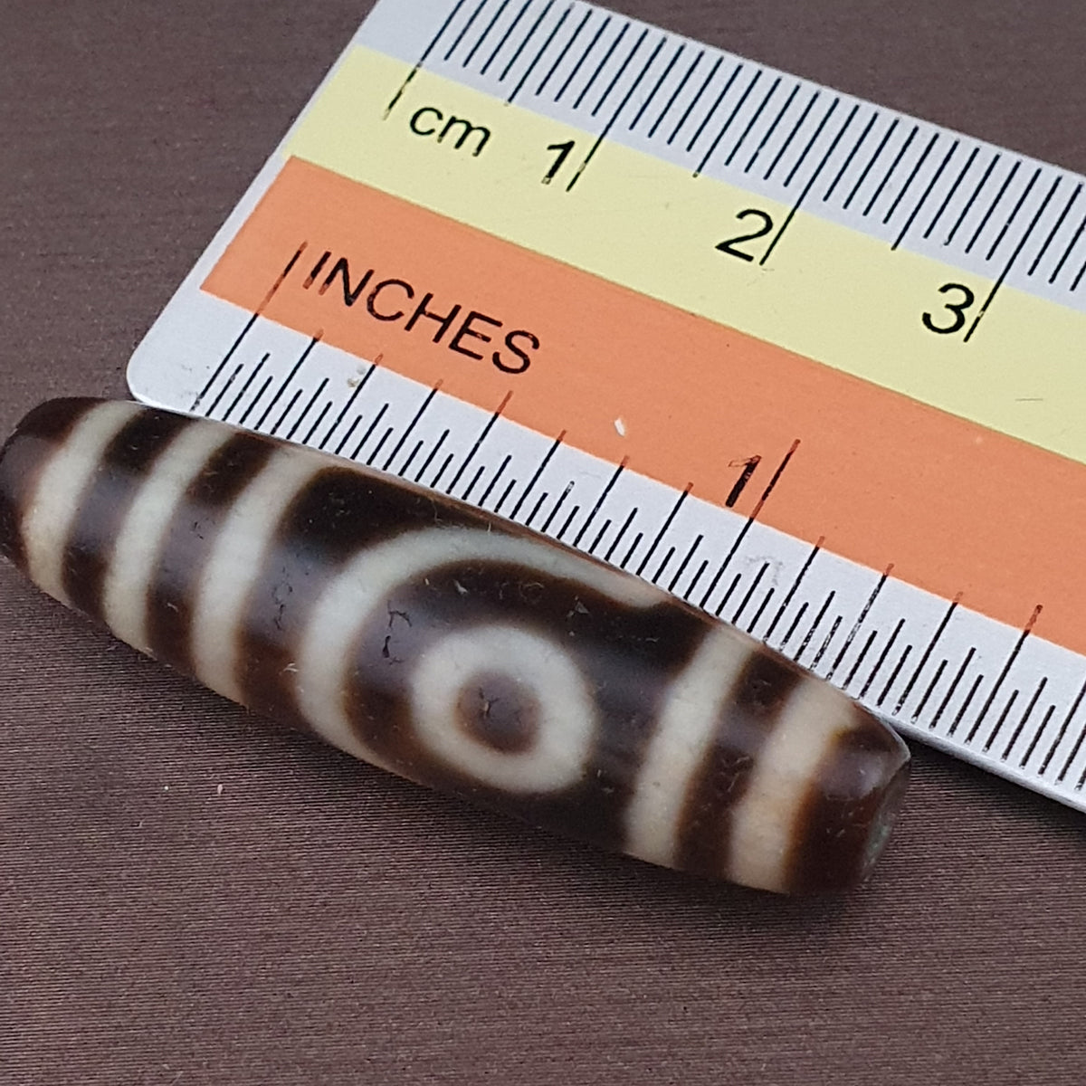 Antike 2-Augen Himalaya Tibet Achat Dzi Perle Amulett