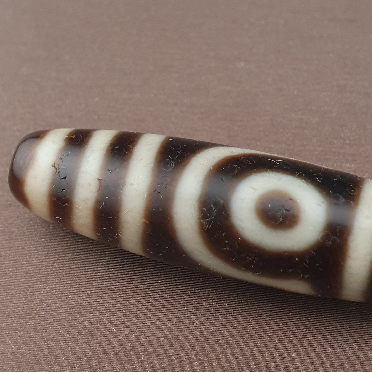 Antike 2-Augen Himalaya Tibet Achat Dzi Perle Amulett