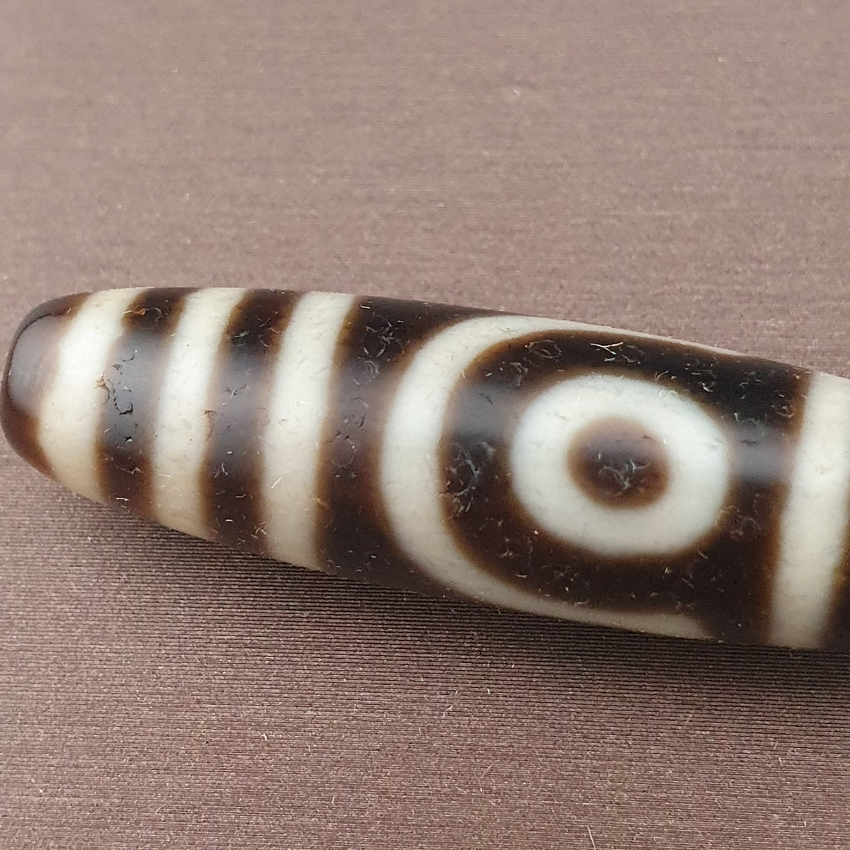 Antike 2-Augen Himalaya Tibet Achat Dzi Perle Amulett