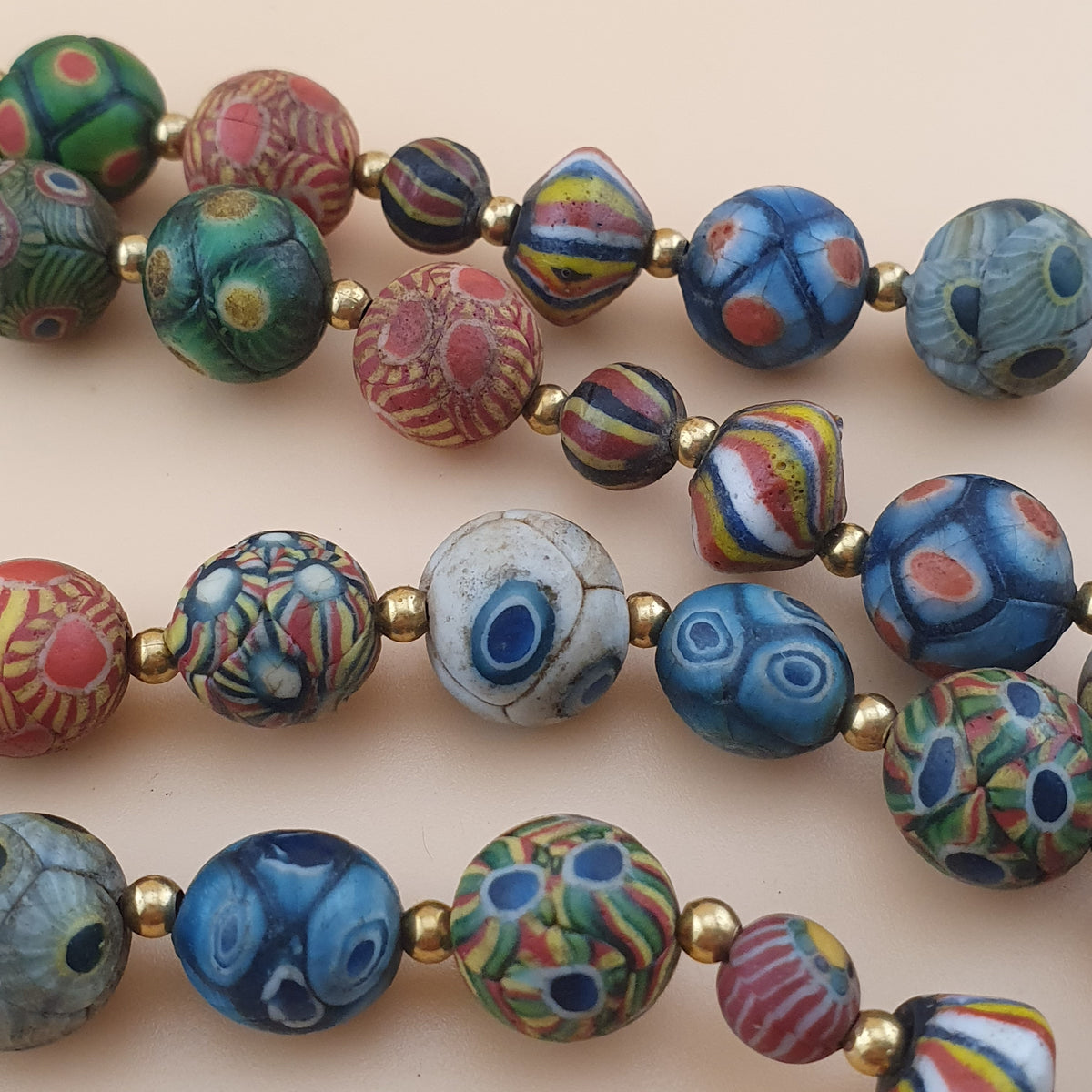 Antike Venezianische Art Mischung Gabri Augen Glasperlenkette
