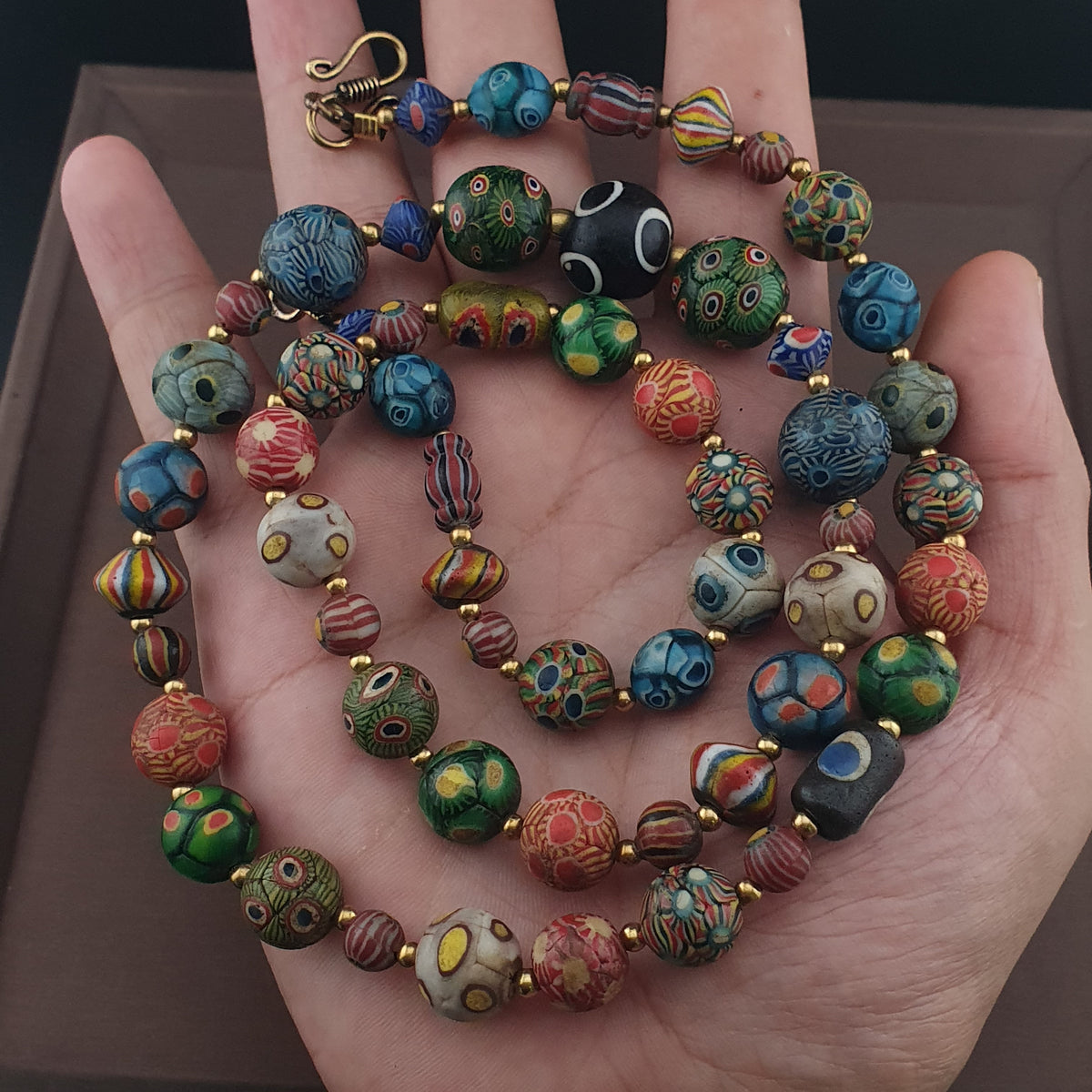 Antike Venezianische Art Mischung Gabri Augen Glasperlenkette