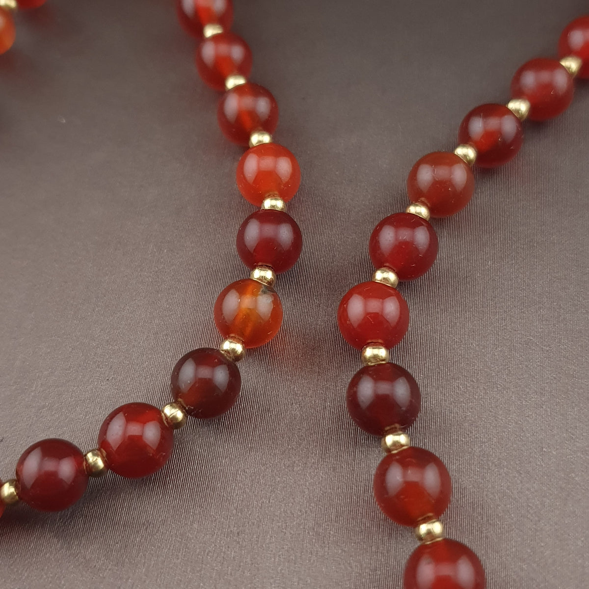 Vintage Red Carnelian From Mali With LapisLazuli Pendant Necklace