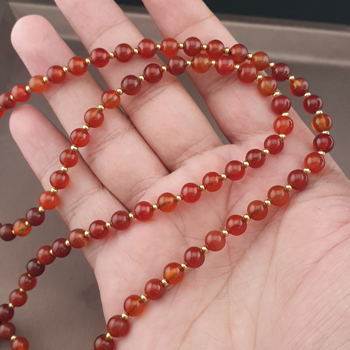 Vintage Red Carnelian From Mali With LapisLazuli Pendant Necklace