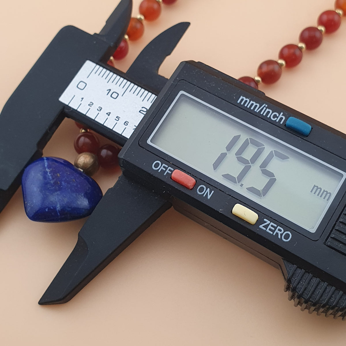 Vintage Red Carnelian From Mali With LapisLazuli Pendant Necklace