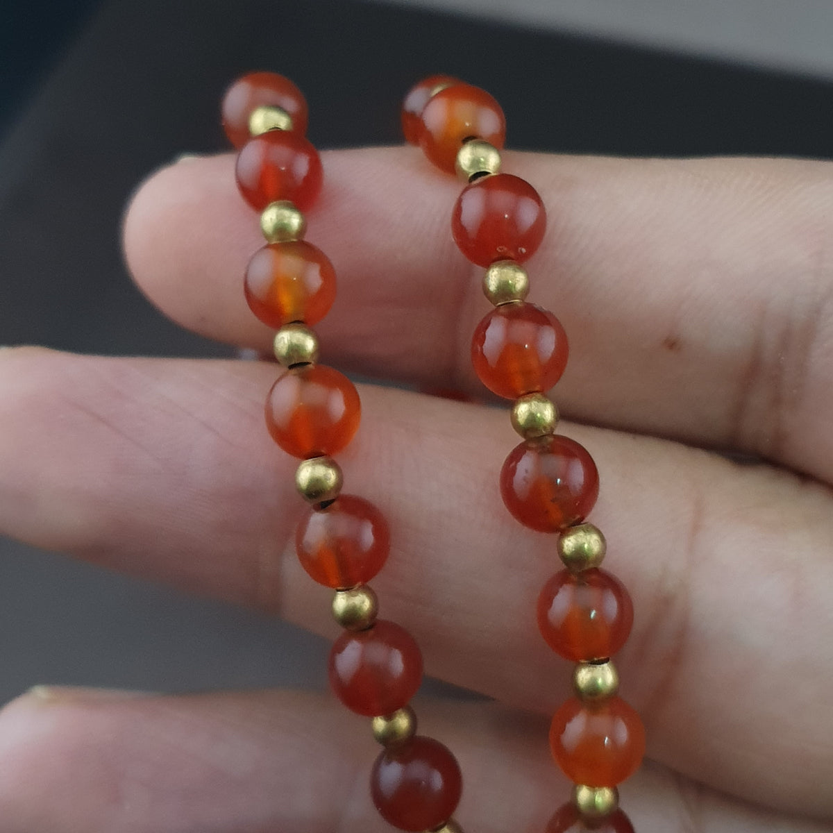 Collier pendentif en agate cornaline et agate florale vintage