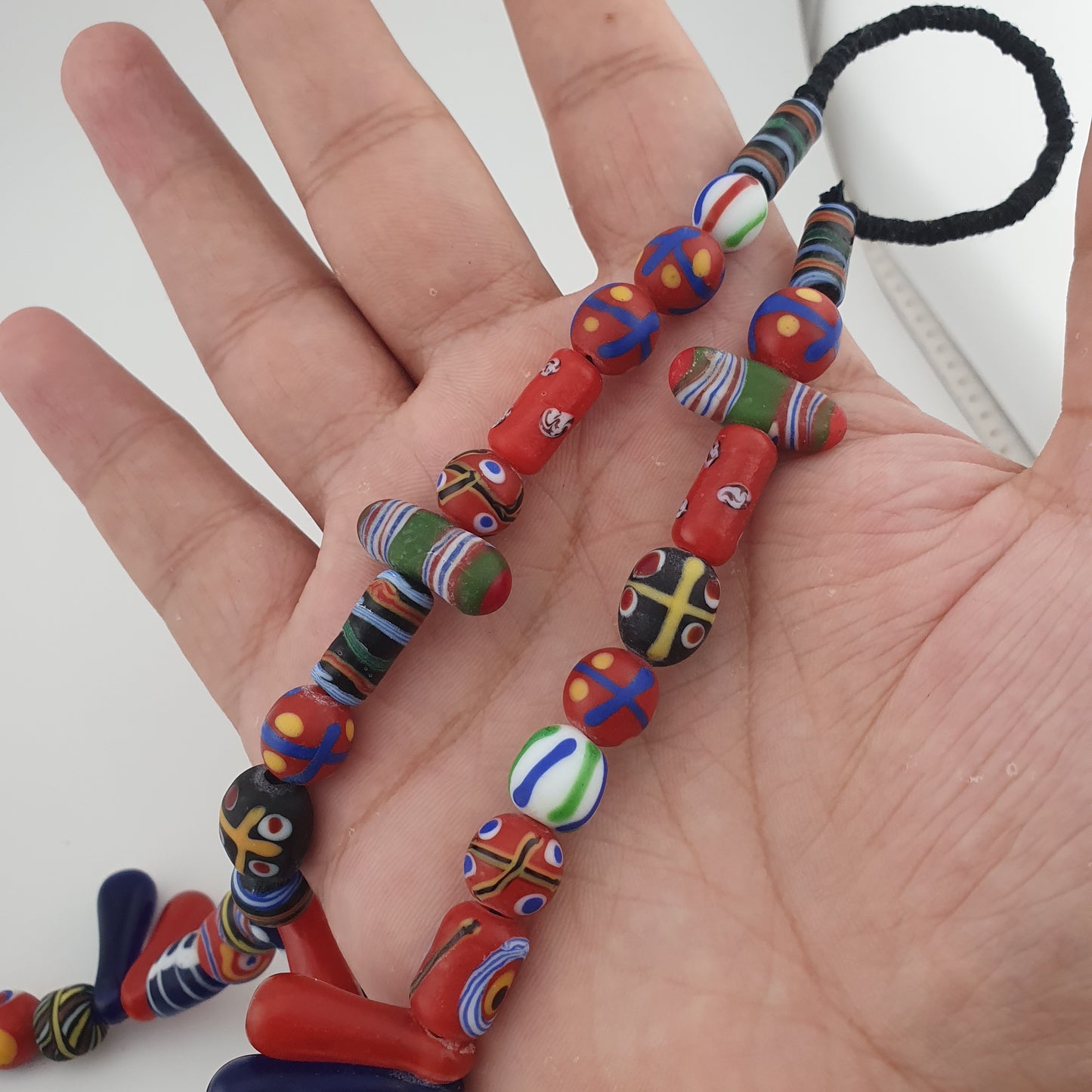 Antique Venetian Style Multicolor Glass Beads, Gabri & Floral Beads Necklace