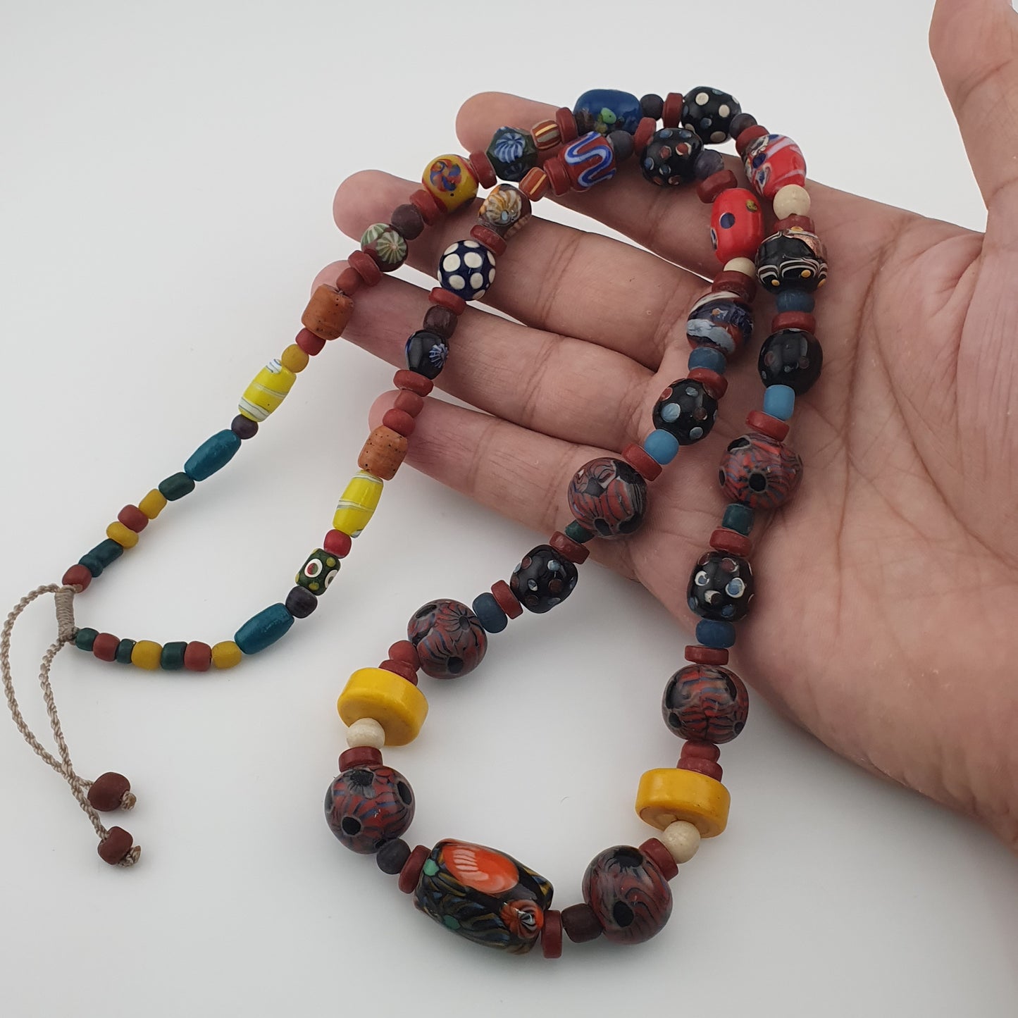 Antique Venetian Style Gabri Eyes & African Glass beads Necklace