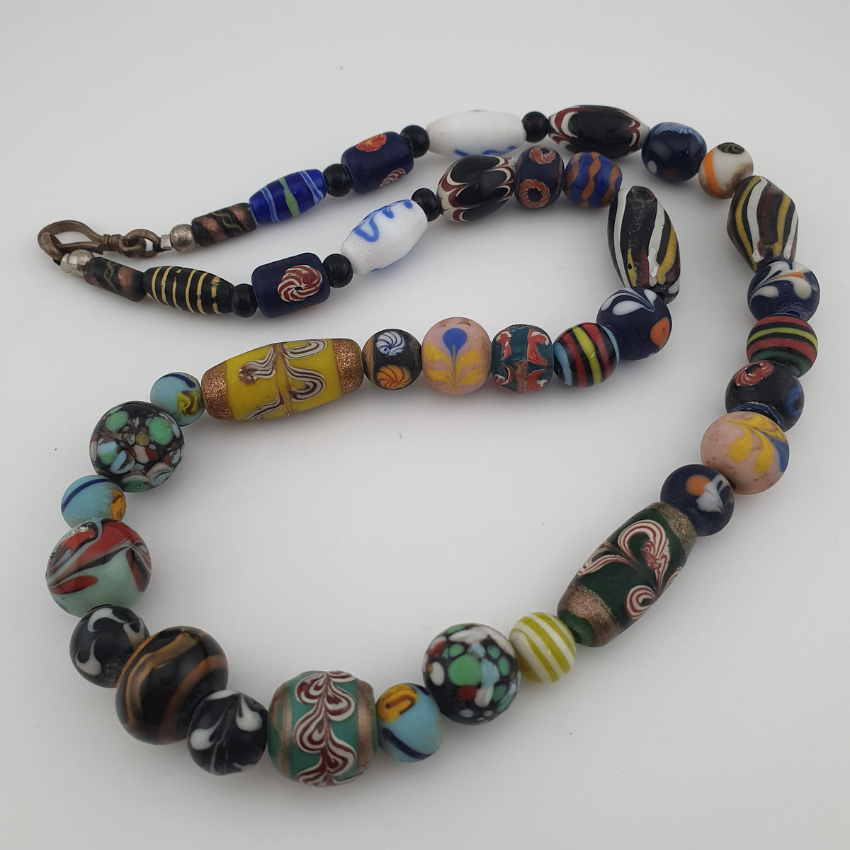 Antique Venetian Style Mix Glass Beads Necklace