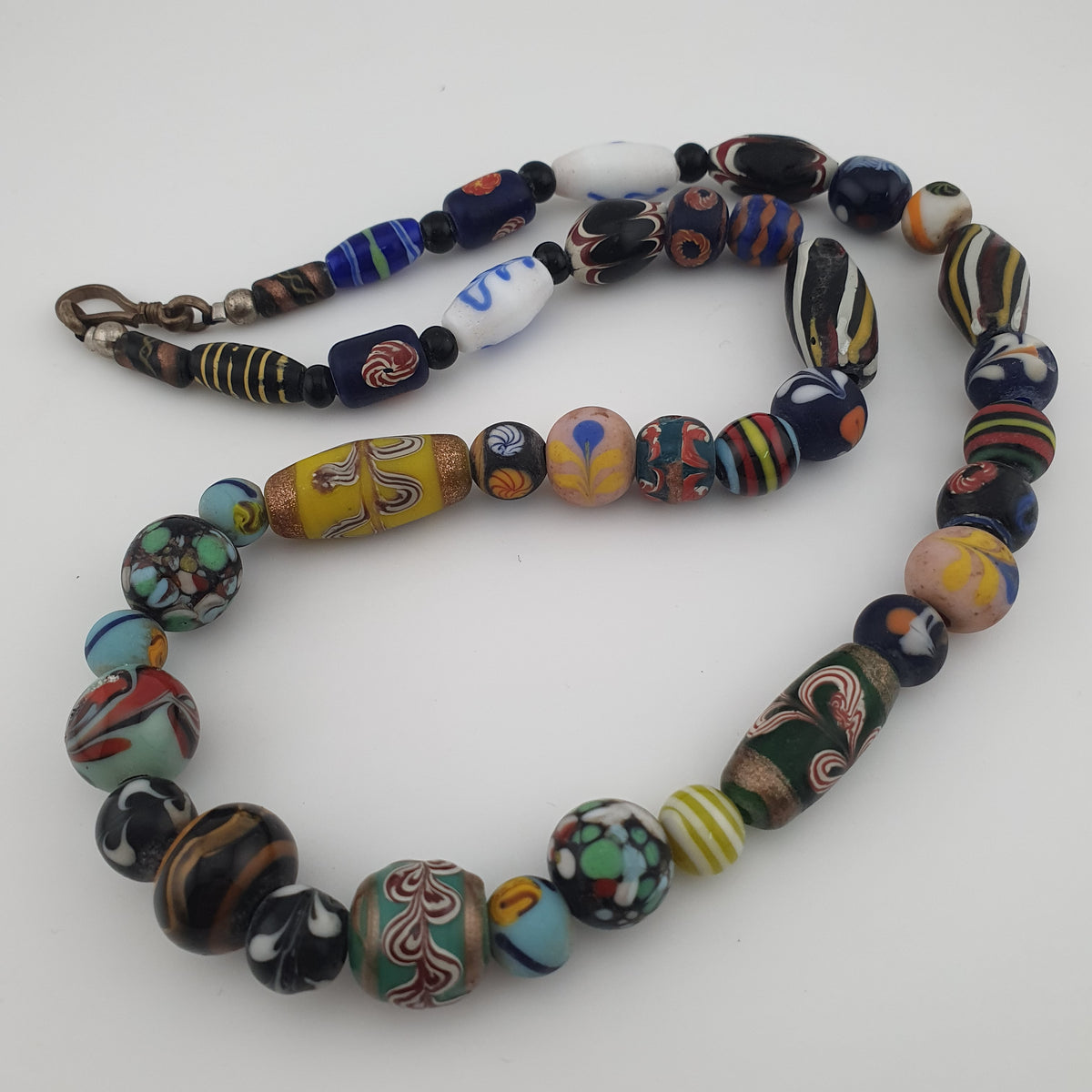 Antique Venetian Style Mix Glass Beads Necklace