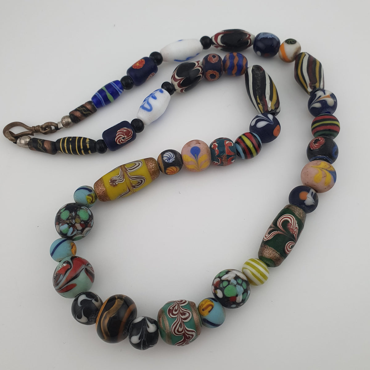 Antique Venetian Style Mix Glass Beads Necklace