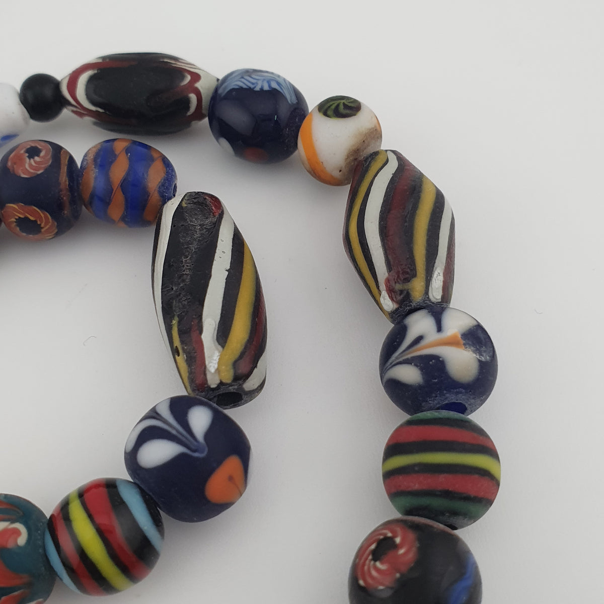 Antique Venetian Style Mix Glass Beads Necklace