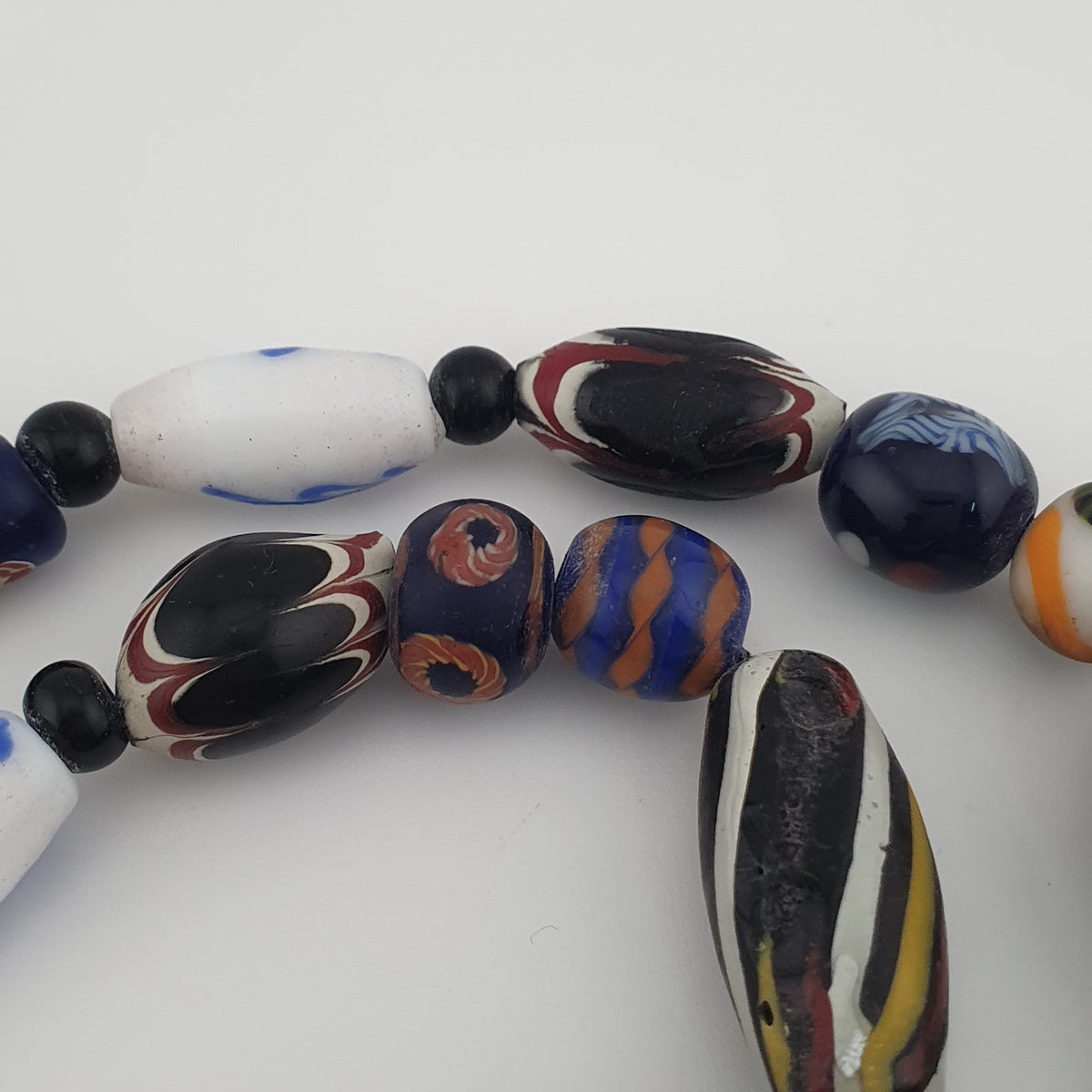 Antique Venetian Style Mix Glass Beads Necklace