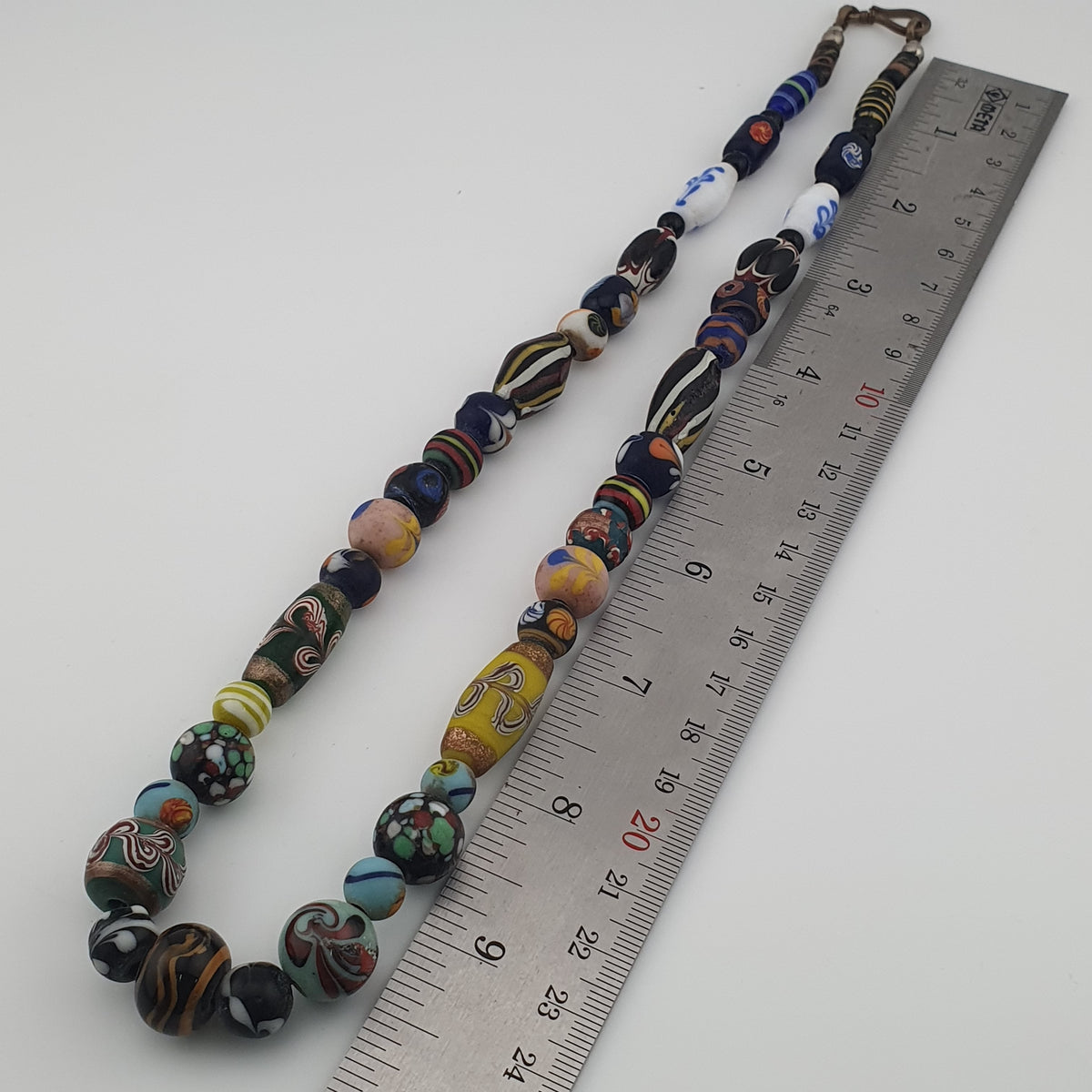 Antique Venetian Style Mix Glass Beads Necklace
