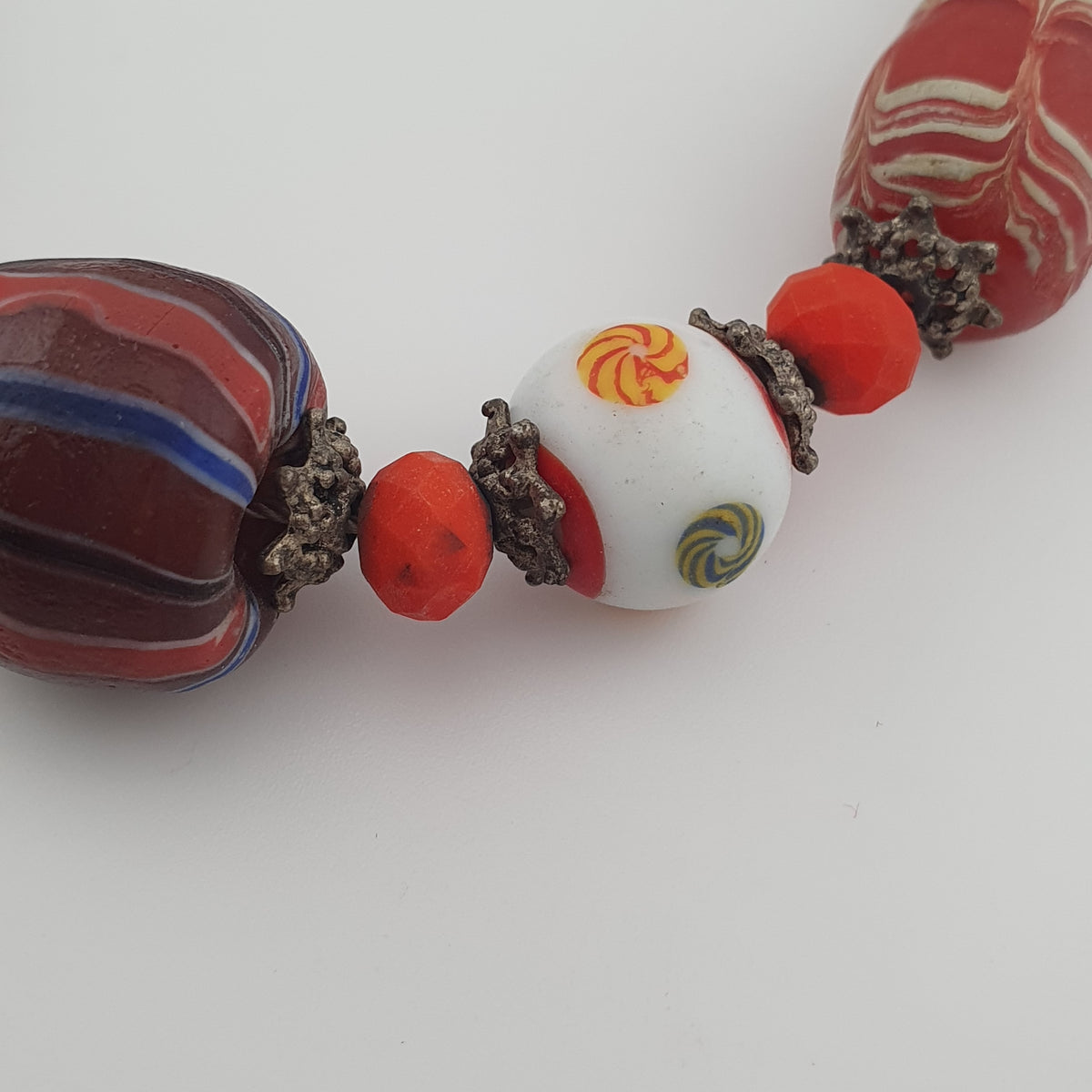 Antique Venetian Style Mix Glass Beads Necklace