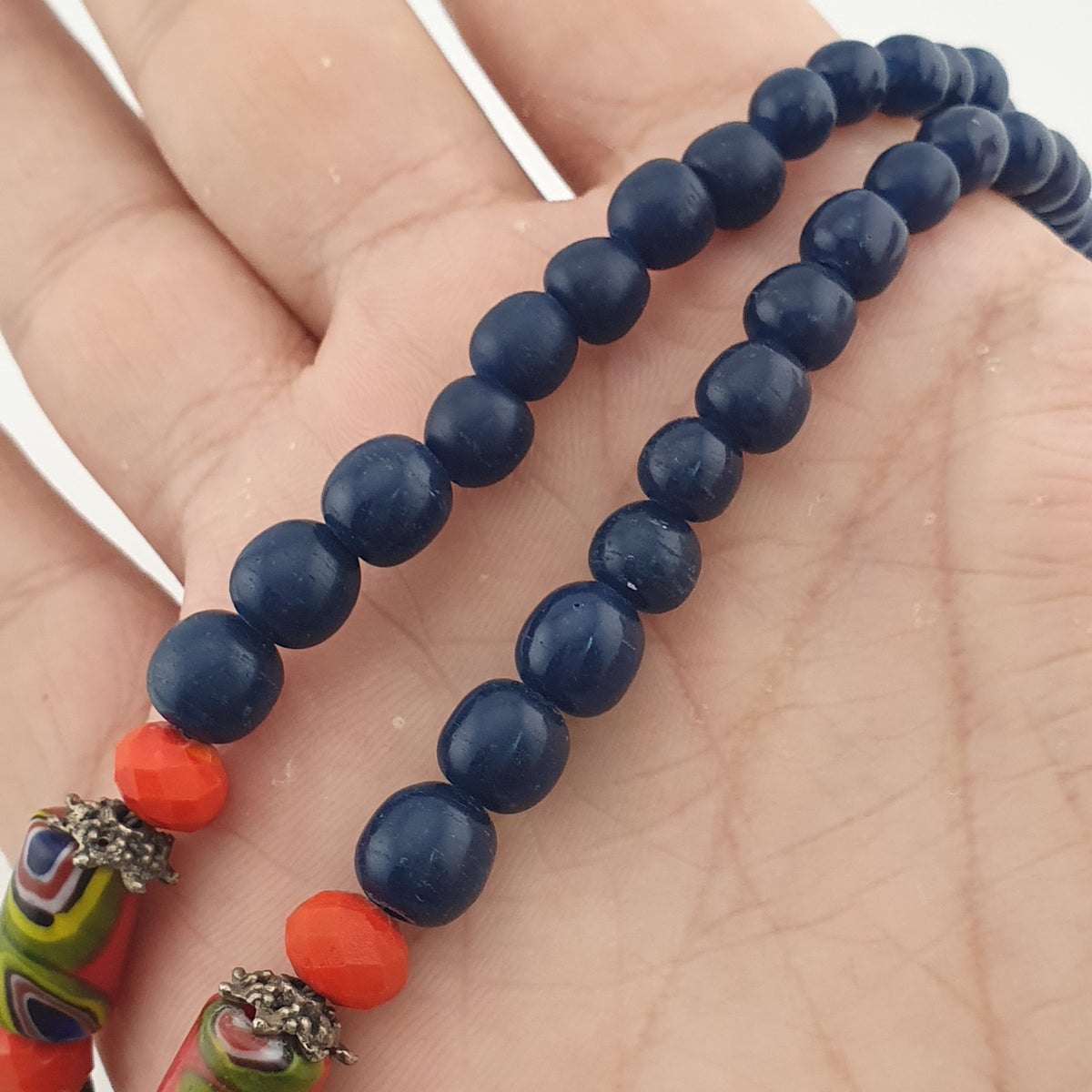 Antique Venetian Style Mix Glass Beads Necklace