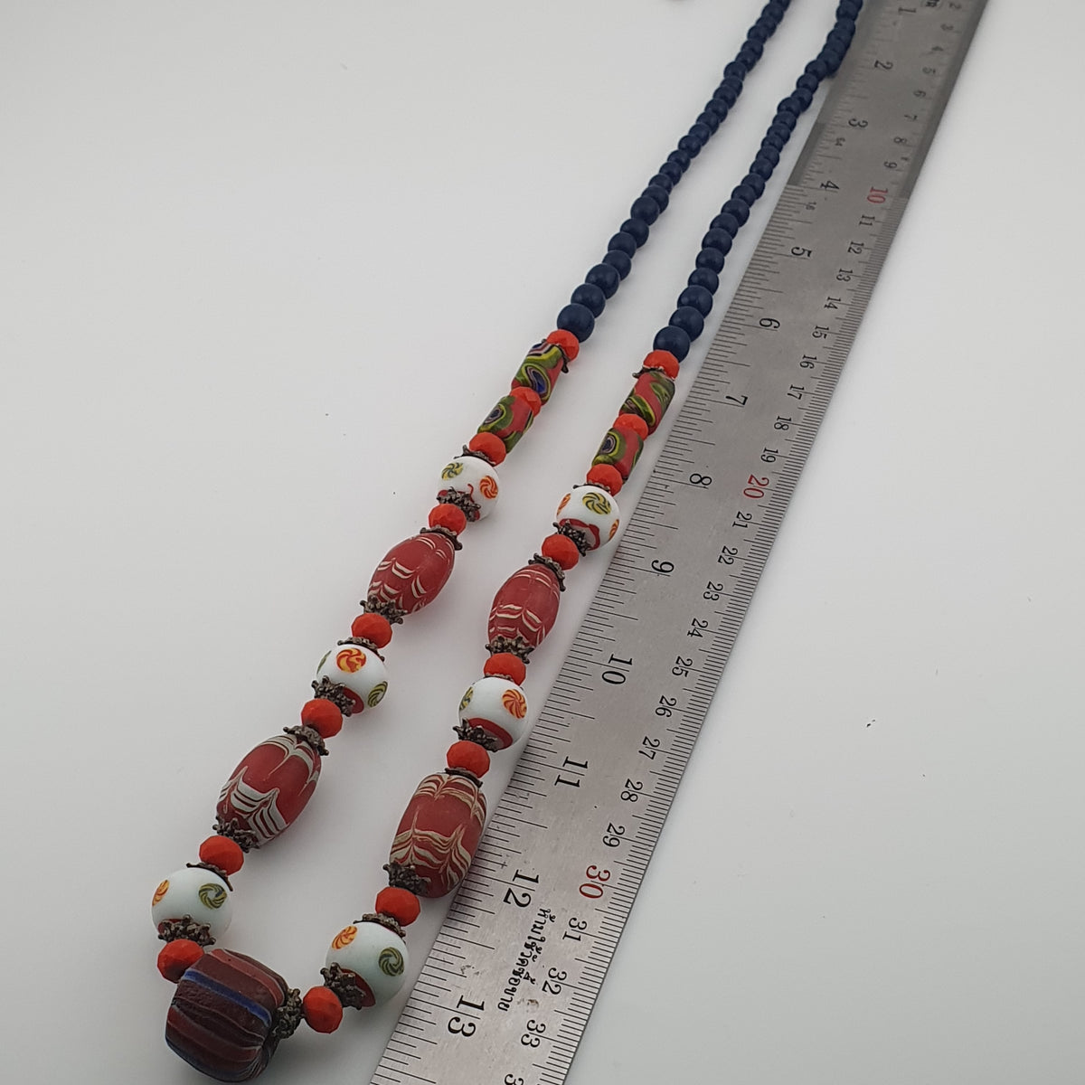 Antique Venetian Style Mix Glass Beads Necklace