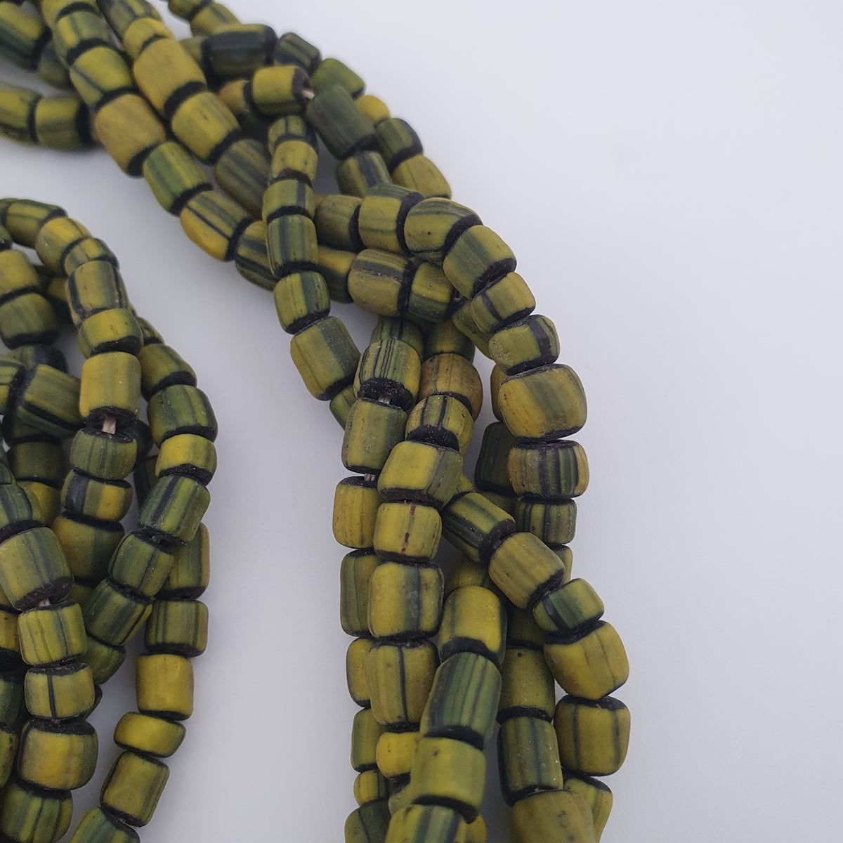 Antique Venetian Style Millefiori & Stripe Glass Beads Necklace
