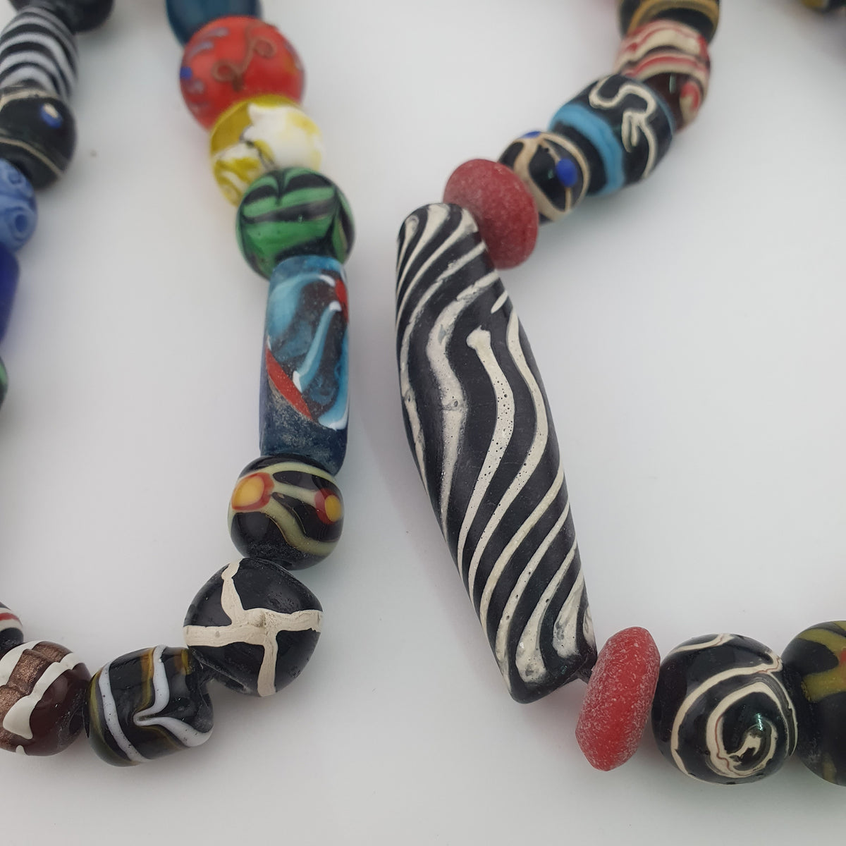 Antique Venetian Style MultiColor Mix Glass Beads Necklace