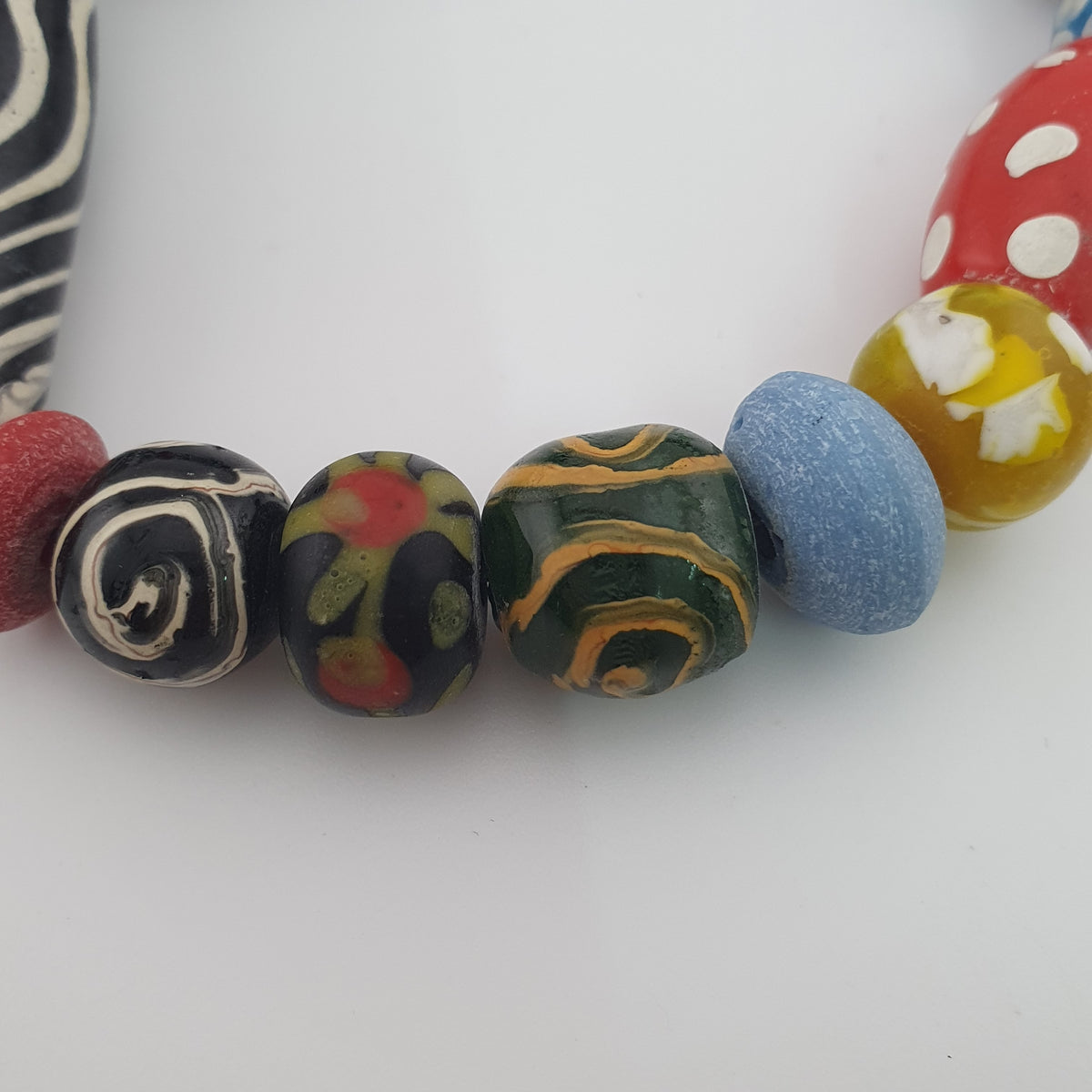 Antique Venetian Style MultiColor Mix Glass Beads Necklace