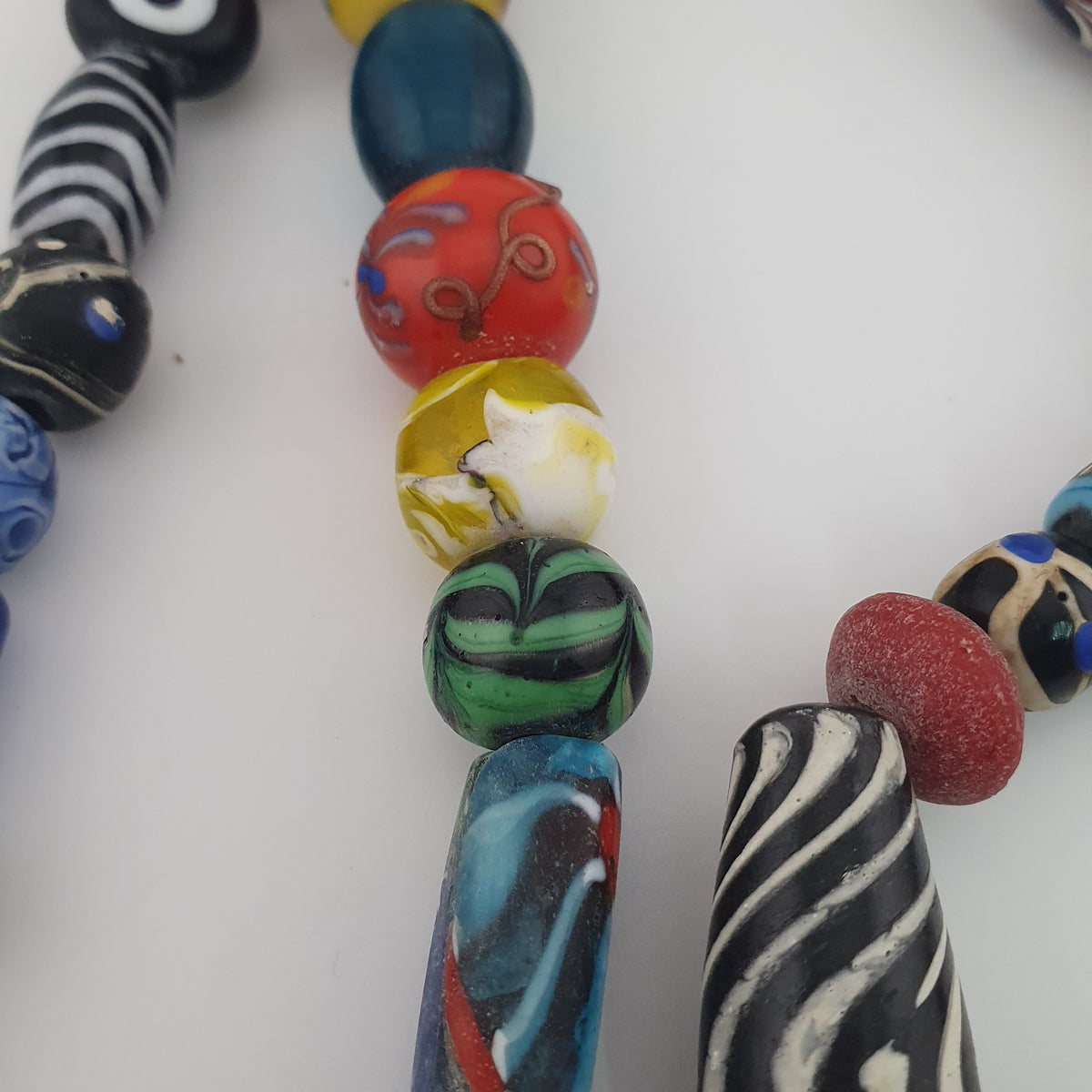 Antique Venetian Style MultiColor Mix Glass Beads Necklace