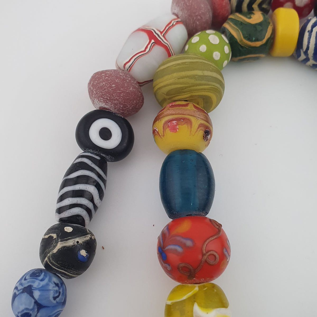 Antique Venetian Style MultiColor Mix Glass Beads Necklace