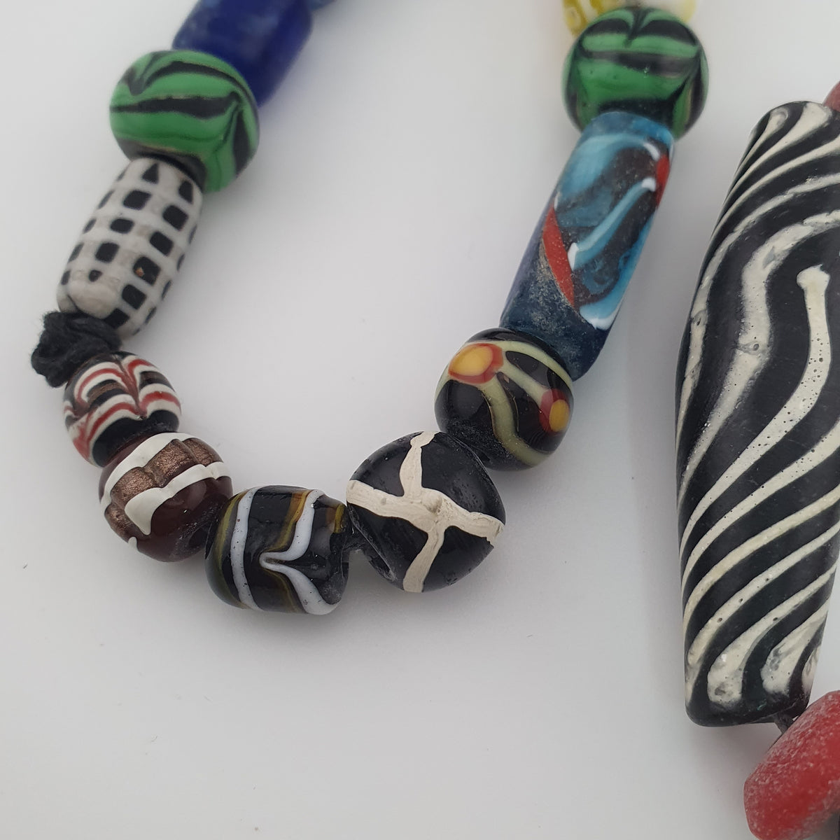 Antique Venetian Style MultiColor Mix Glass Beads Necklace